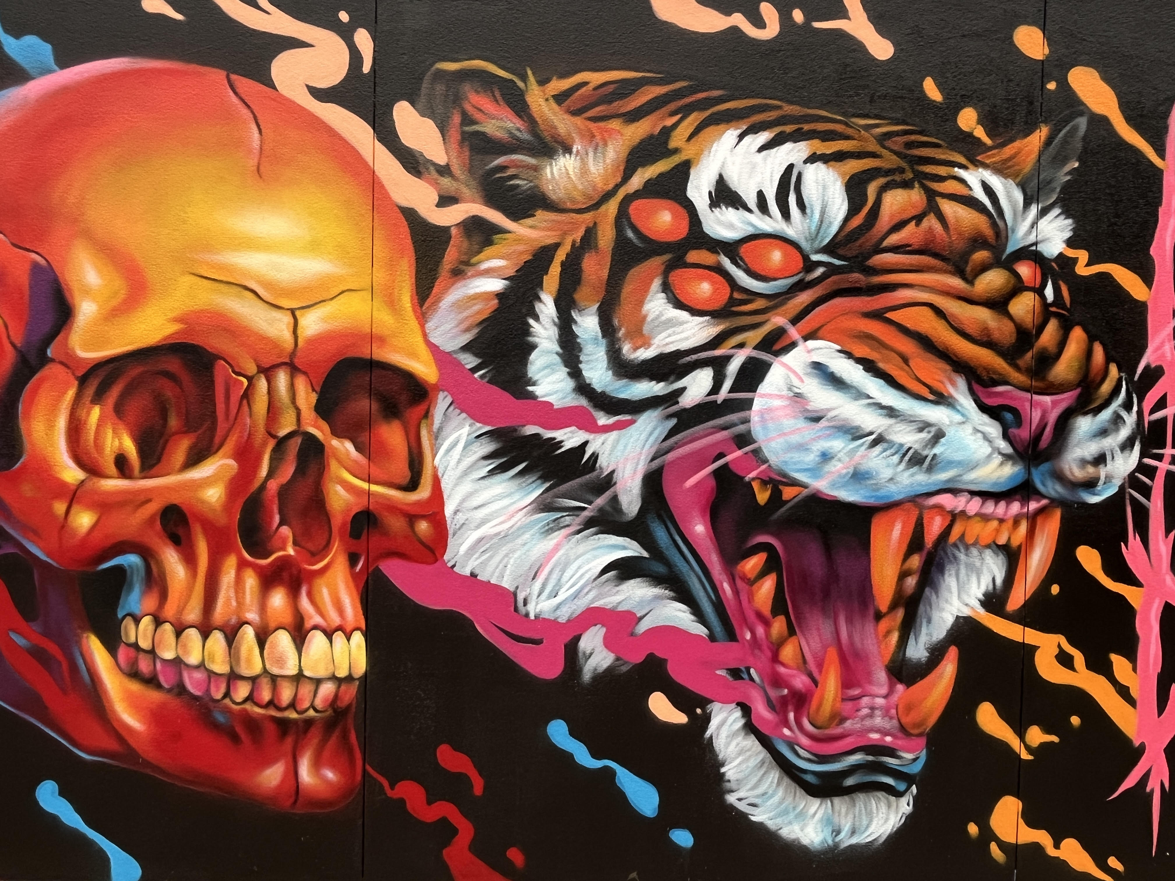 graphitti tiger skull